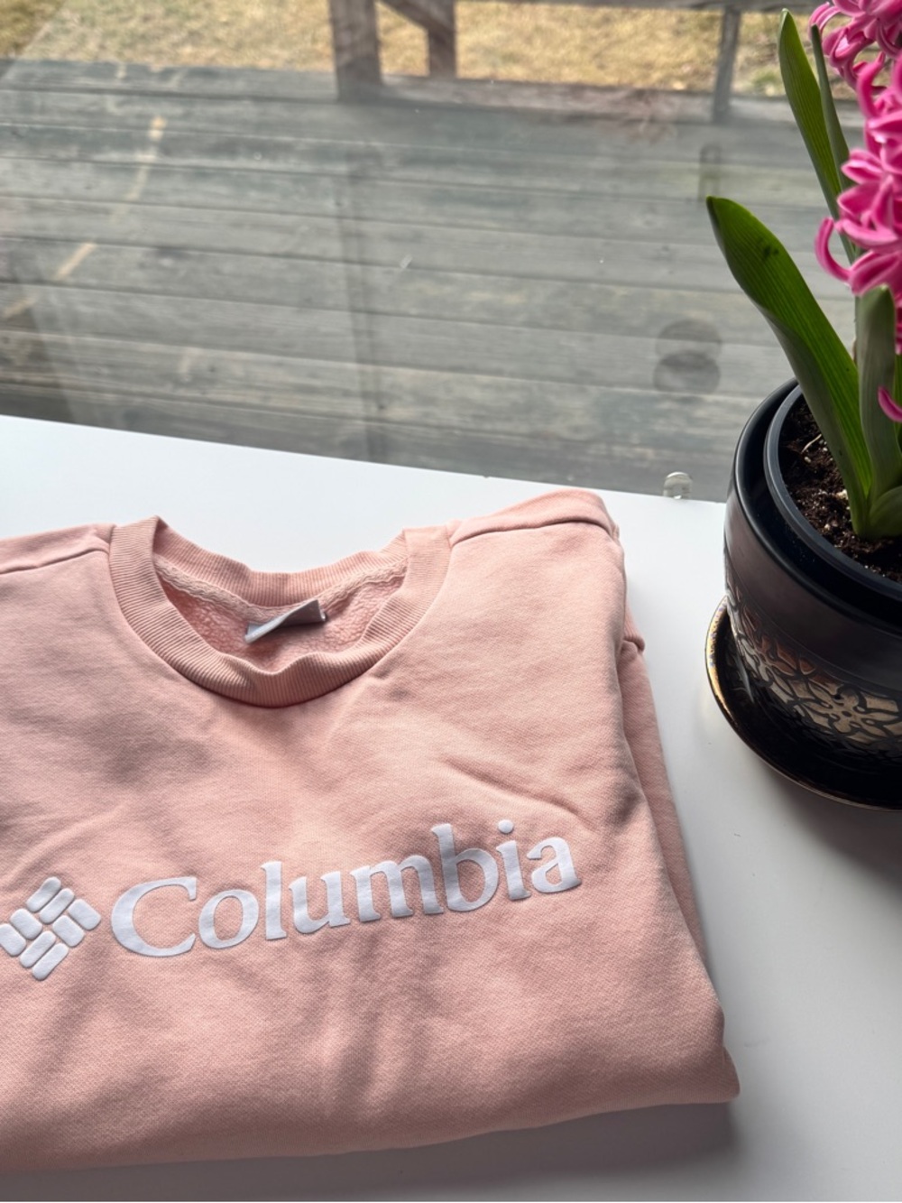 Columbia Dusty Rose Fleece-Lined Crewneck Sweatshirt